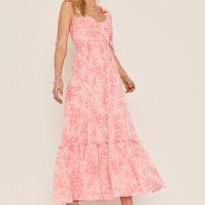 April Floral Organza Ruffle Tiered Maxi Dress